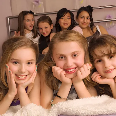 Photo of girls after manicure, pedicure, and light make up with Feel Fabulous Mobile Spa