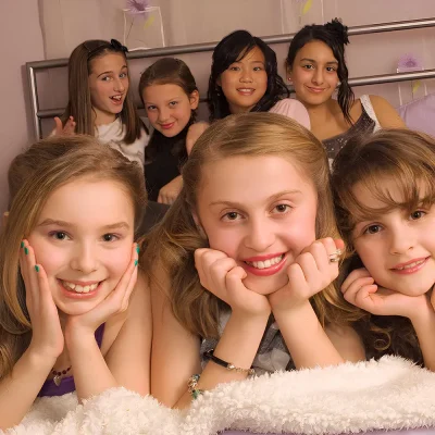 Photo of girls after manicure, pedicure, and light make up with Feel Fabulous Mobile Spa